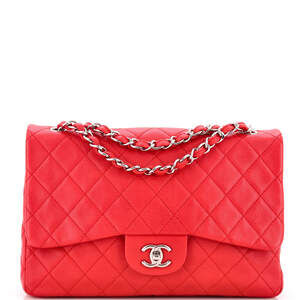 Chanel Jumbo Vintage Classic Single Flap Bag Quilted Caviar